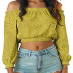 Lantern sleeve off the should crop top